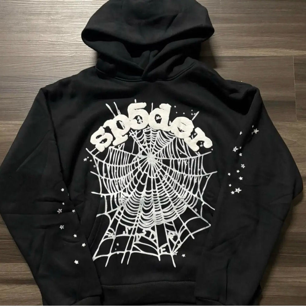 Stylish Black Spider Graphic Hoodie